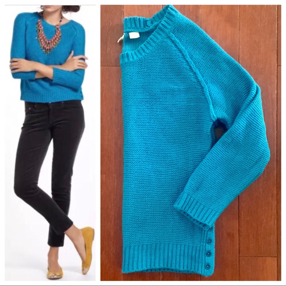 Anthropologie Moth Marled Button Sweater M